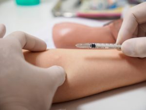getting an intradermal flu vaccination